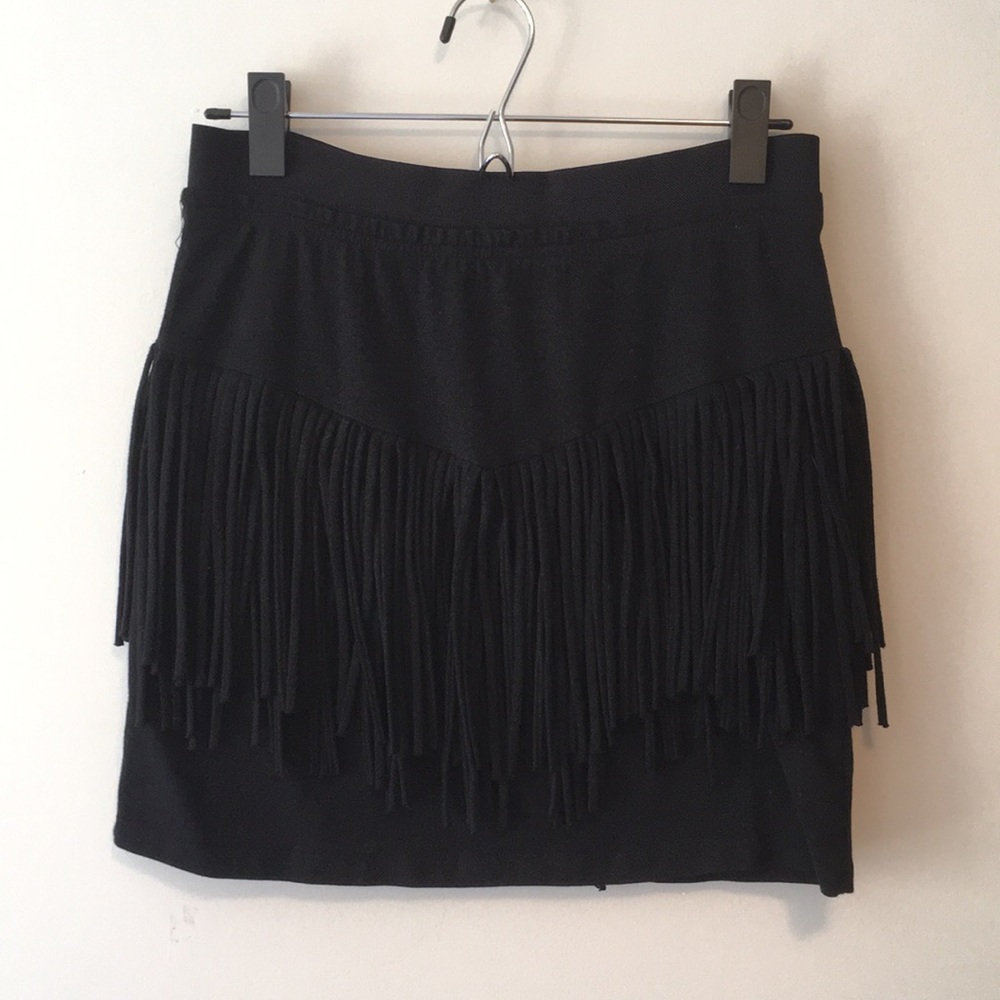 Black Fringe Skirt